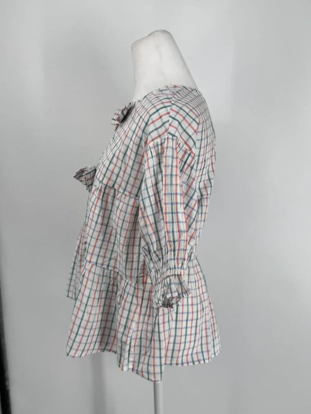 Anthropologie Bow-Front Tiered Top Size XXS NWT